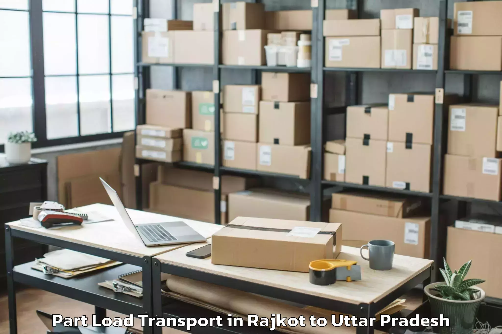 Top Rajkot to Handia Part Load Transport Available